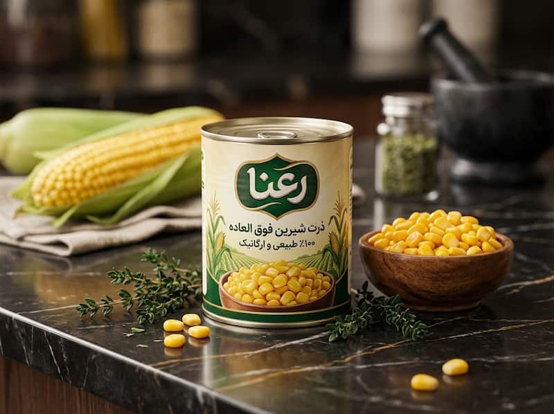 کنسرو ذرت رعنا با دانه های آماده مصرف